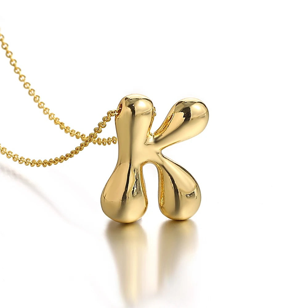 Bubble Initial Letter Necklace