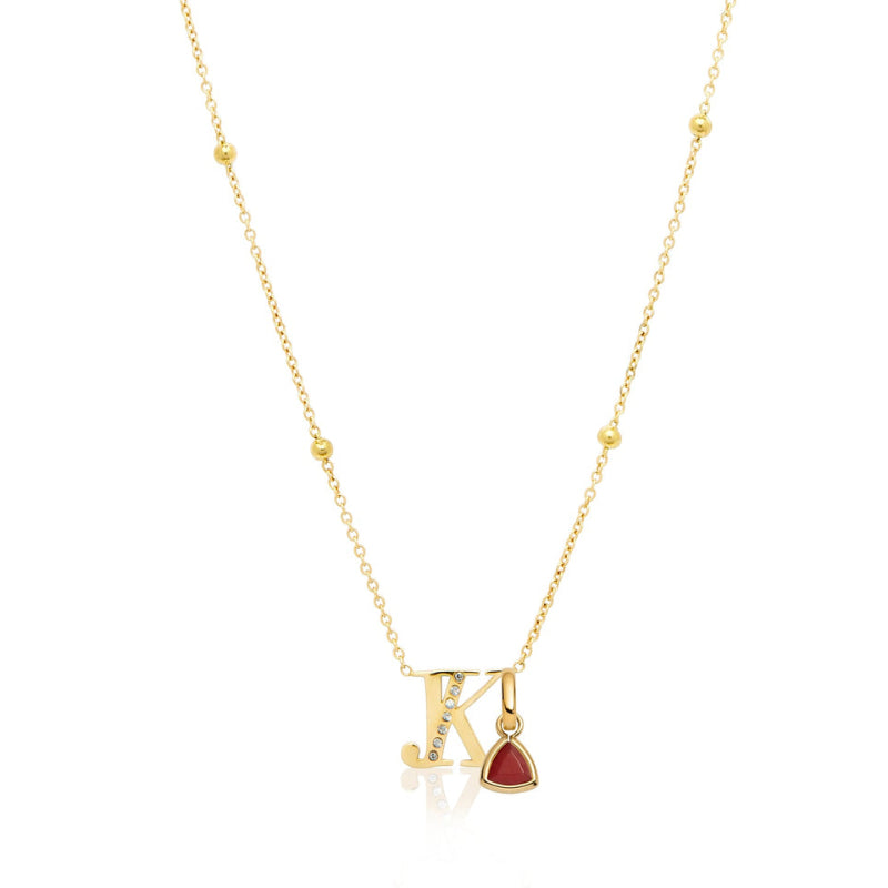Double Initial Crystal Necklace
