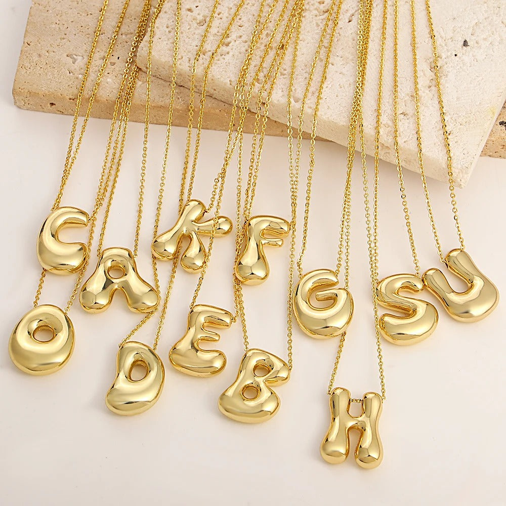 Bubble Initial Letter Necklace