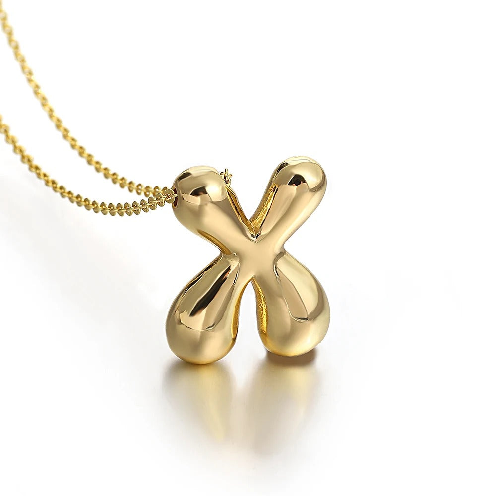 Bubble Initial Letter Necklace