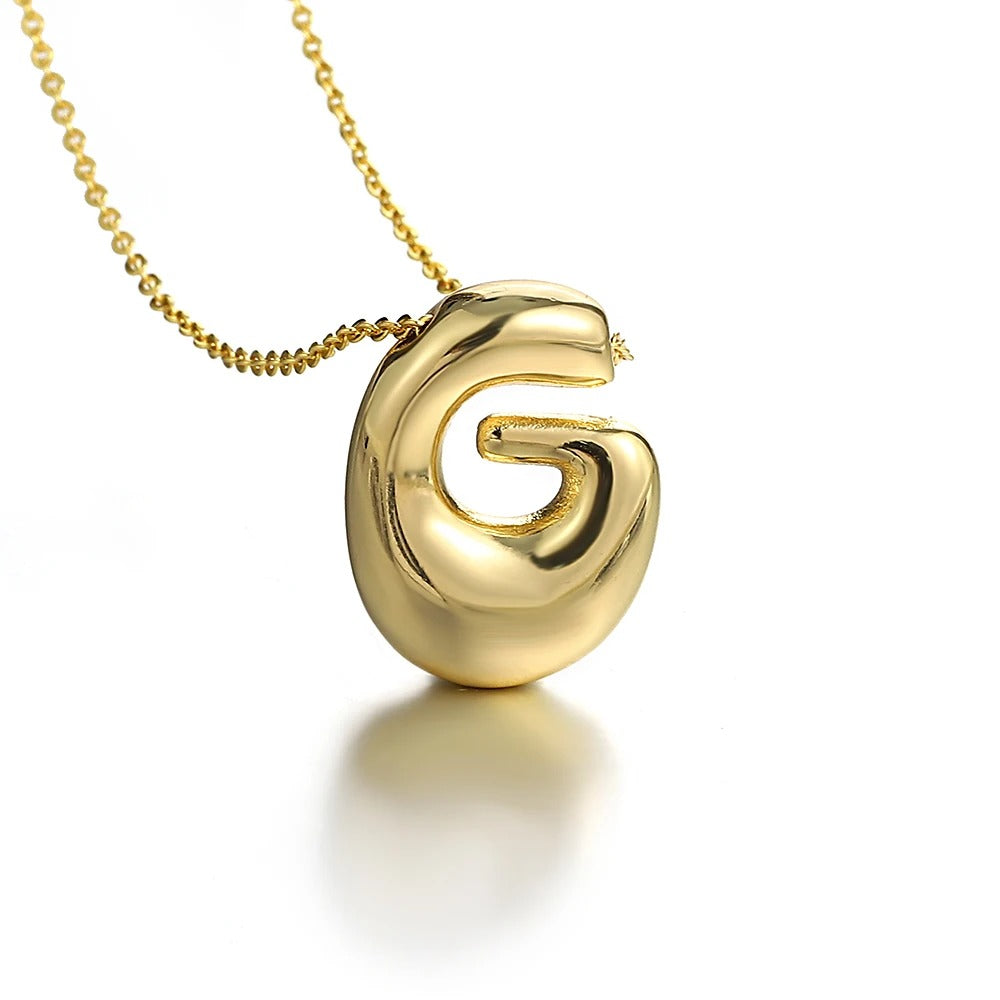 Bubble Initial Letter Necklace