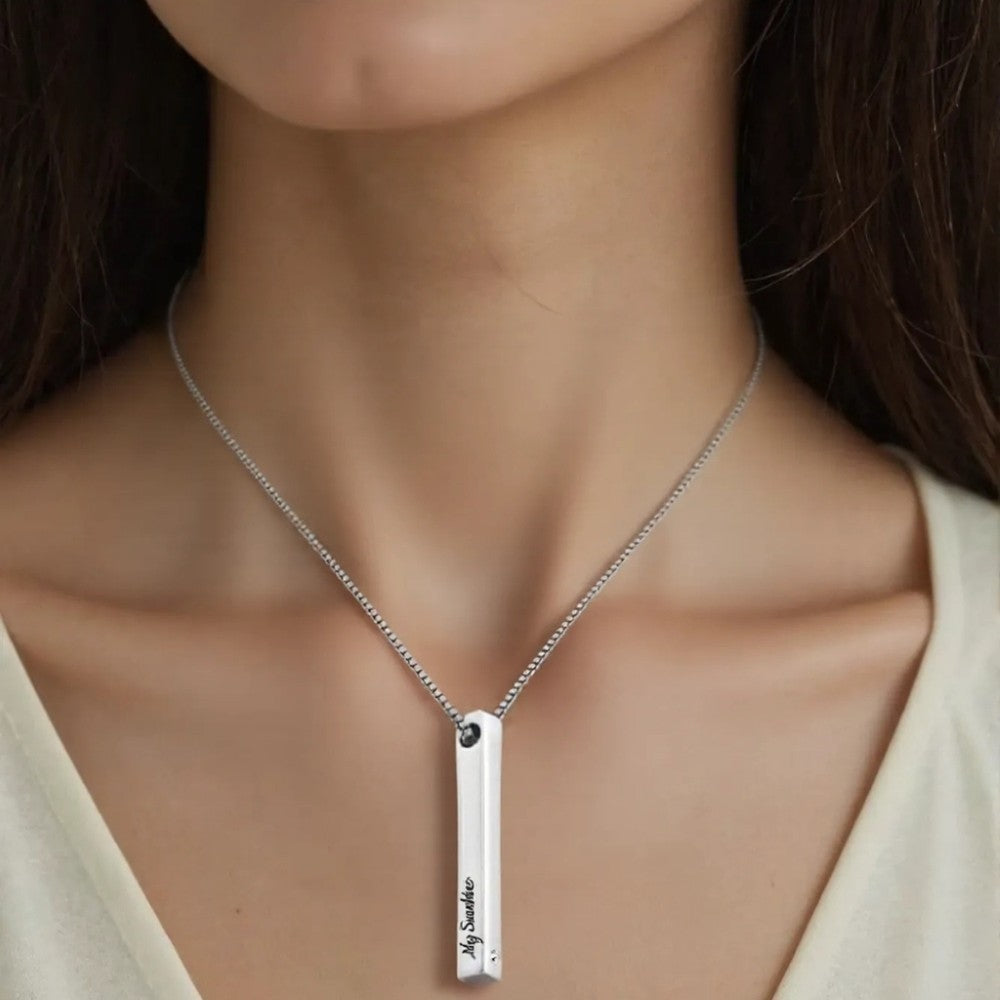 Personalize Pillar Bar Necklace