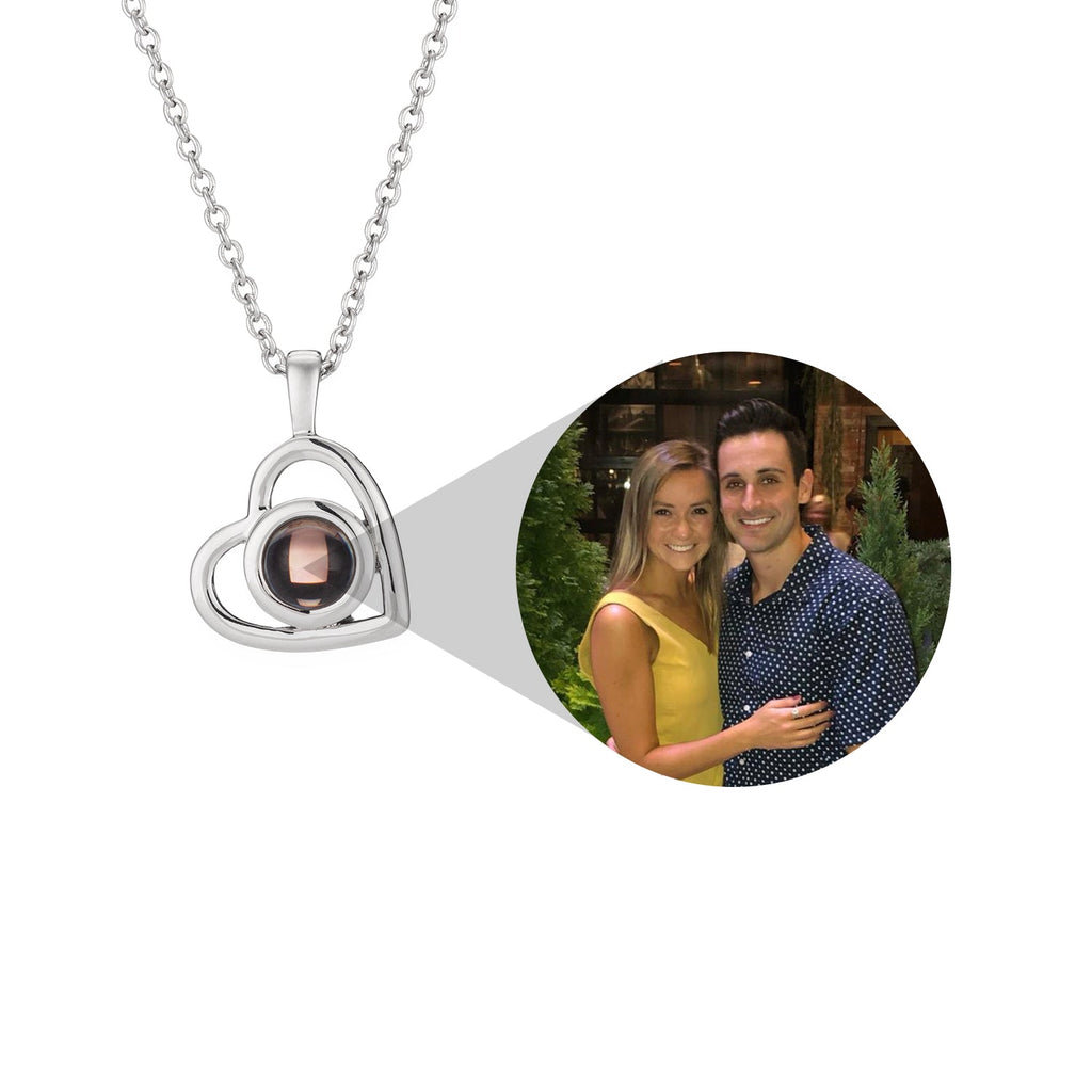Personalized Cordate Photo Necklace