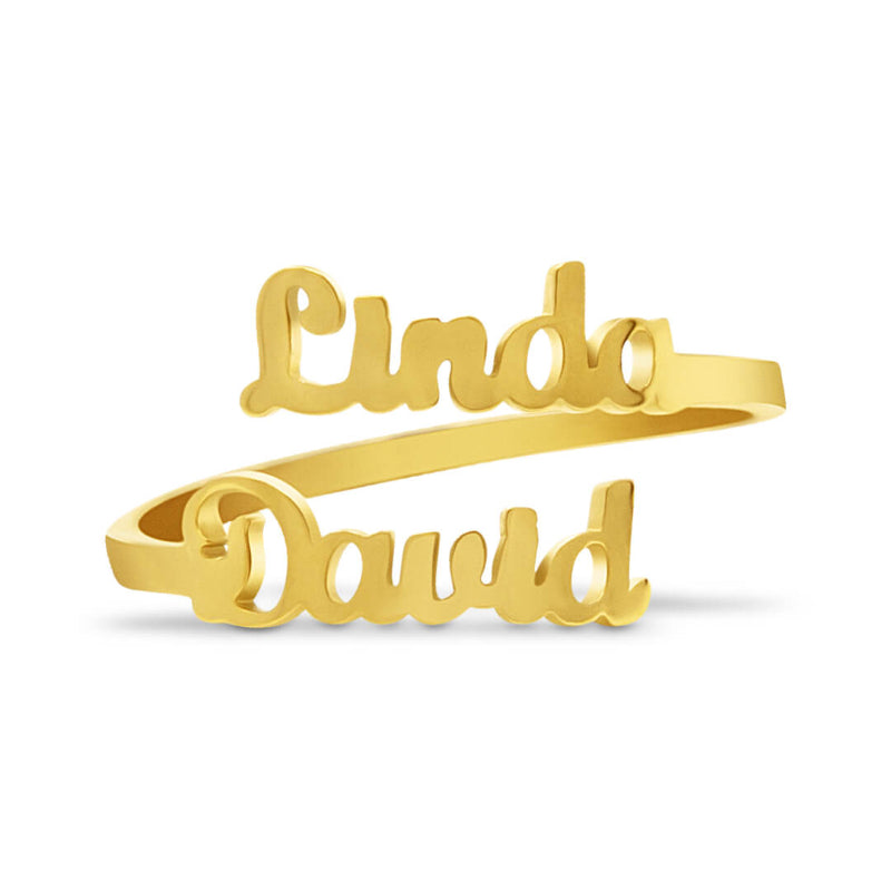 Personalized Double Name Ring