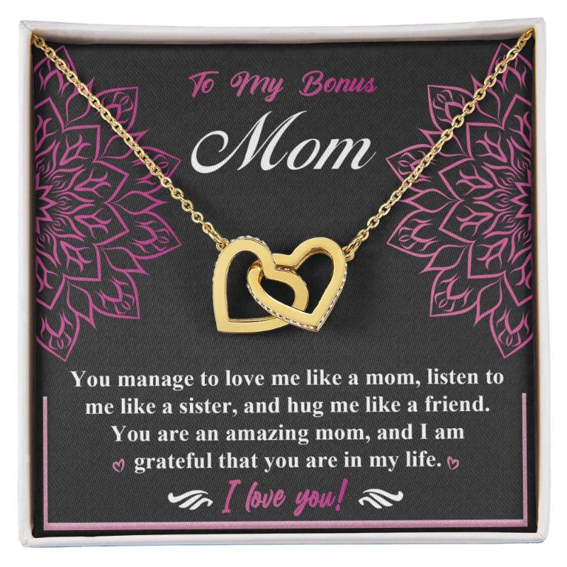 To My Mom Mothers Day Interlocking Necklace With Message Card