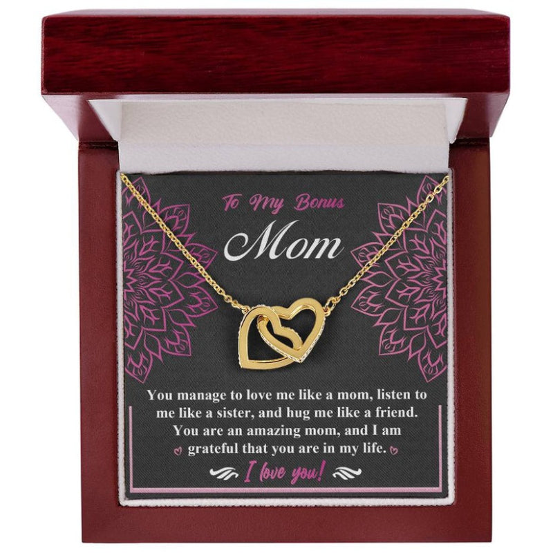 To My Mom Mothers Day Interlocking Necklace With Message Card