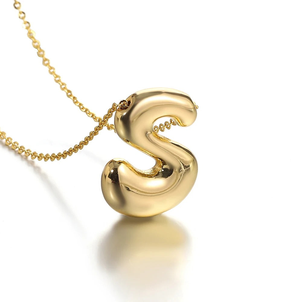 Bubble Initial Letter Necklace