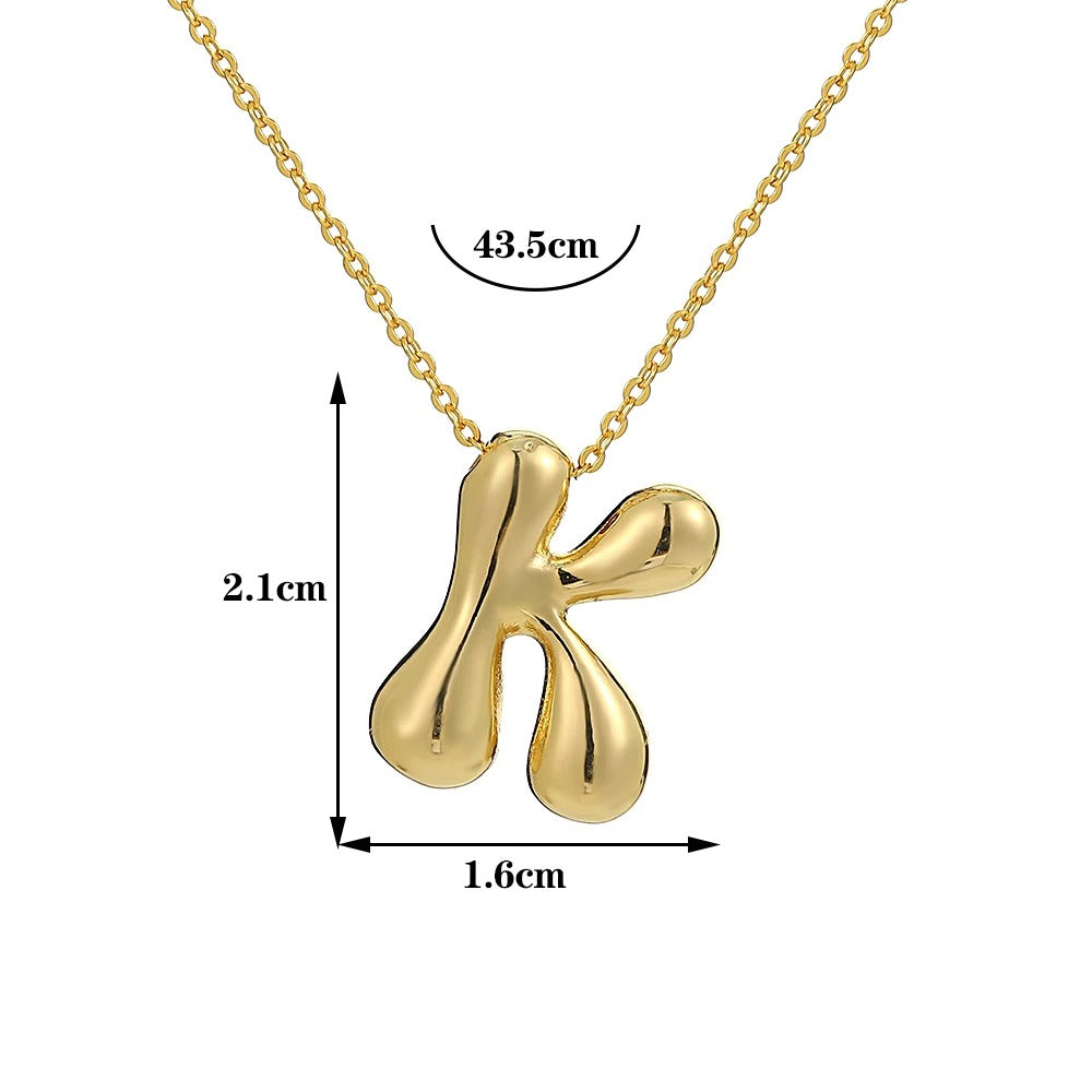 Bubble Initial Letter Necklace