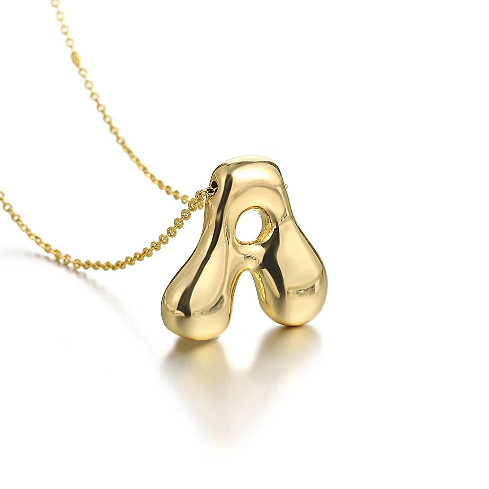 Bubble Initial Letter Necklace