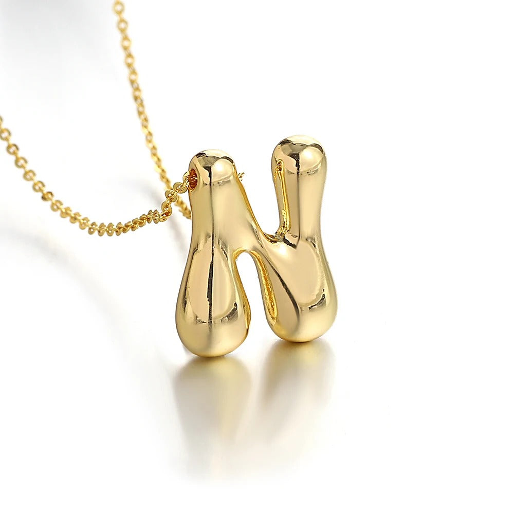 Bubble Initial Letter Necklace