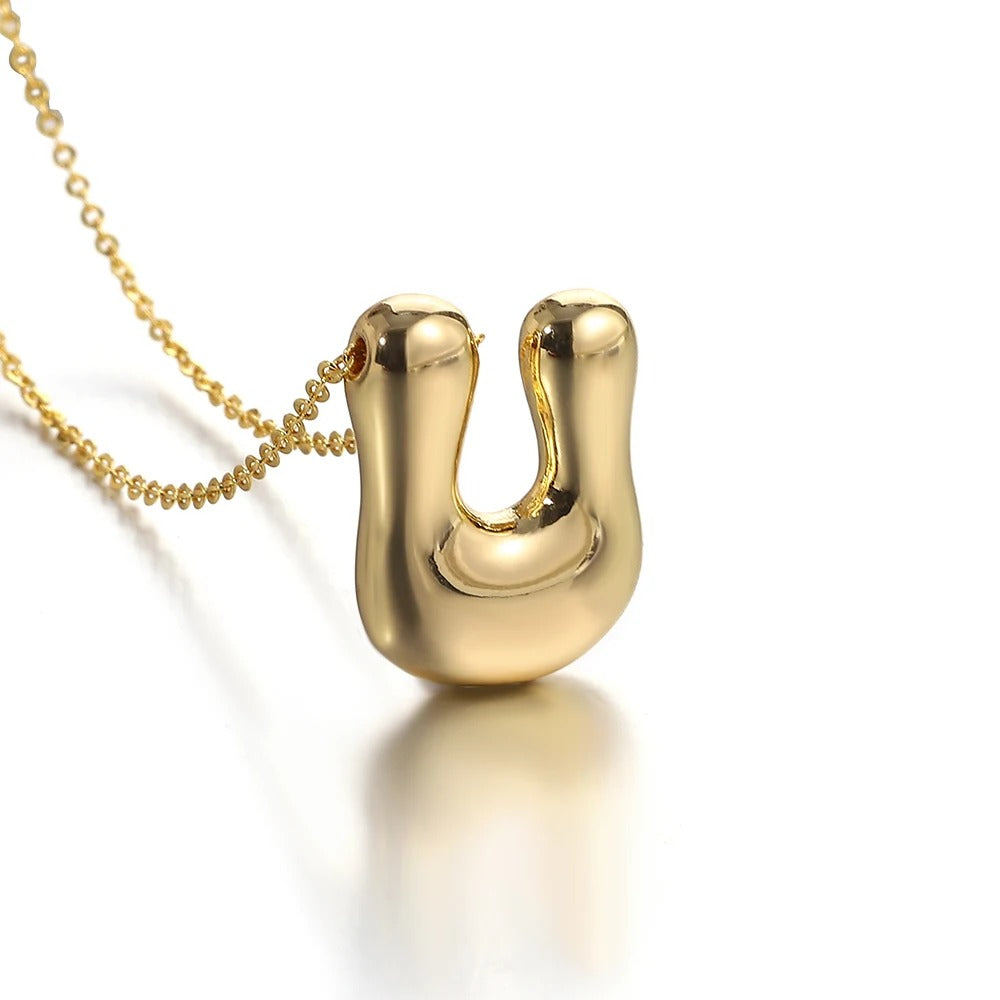 Bubble Initial Letter Necklace