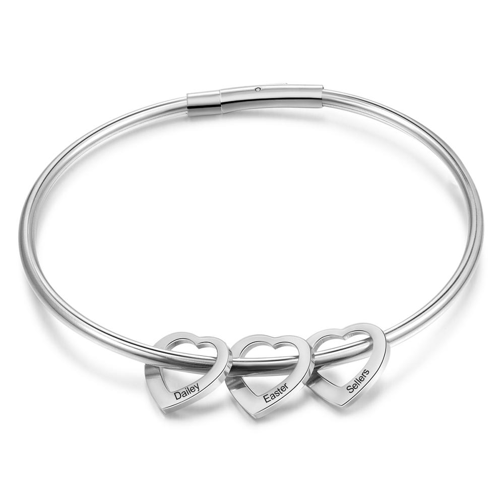 Heart On My Sleeve - 3 Name Customized Bracelet