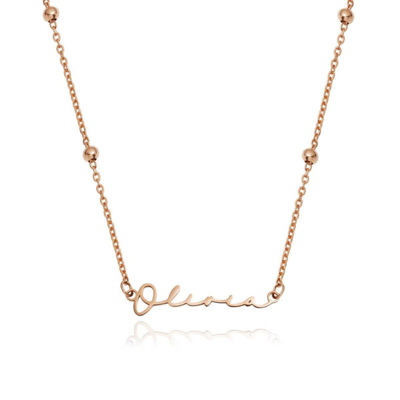 Tailored Classy Signature Name Necklace With Chains