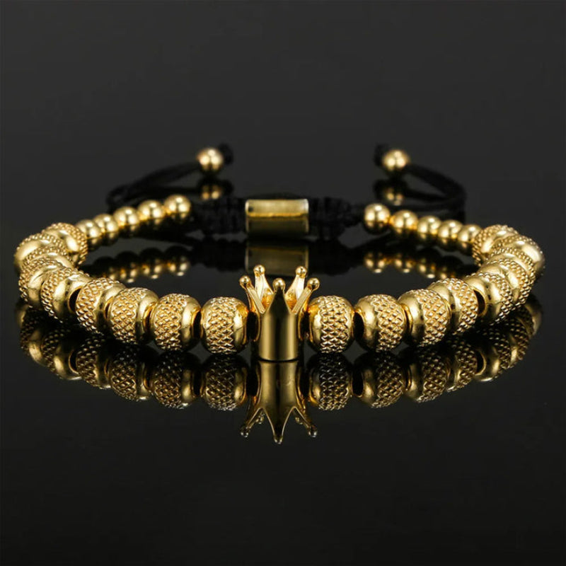 Stylish Bracelet With Crown And Beads