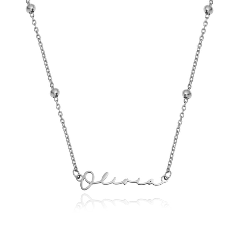 Custom Classy Name Signature Stainless Steel Necklace