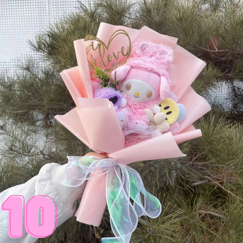 Soft Plush Characters Fashionable Bouquet Gift