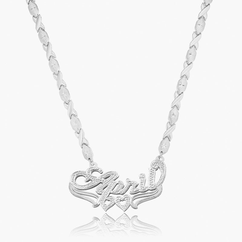 Luxurious Two Tone Name Necklace With Chain Varieties