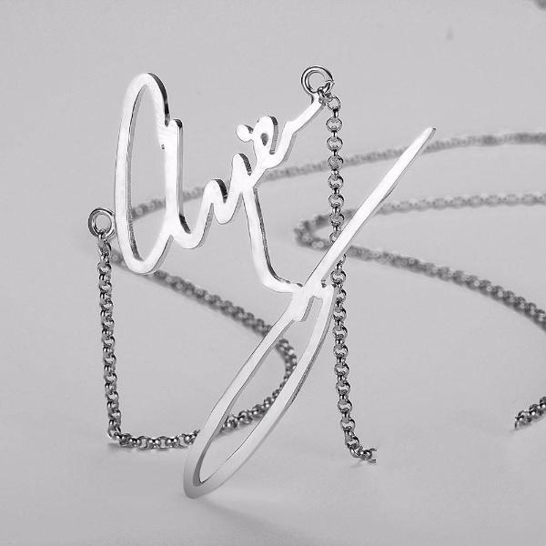 Personalized 925 Sterling Silver Name Pendant Necklace, Handwritten Custom Names Necklace, Gift Jewelry for Friends & Family