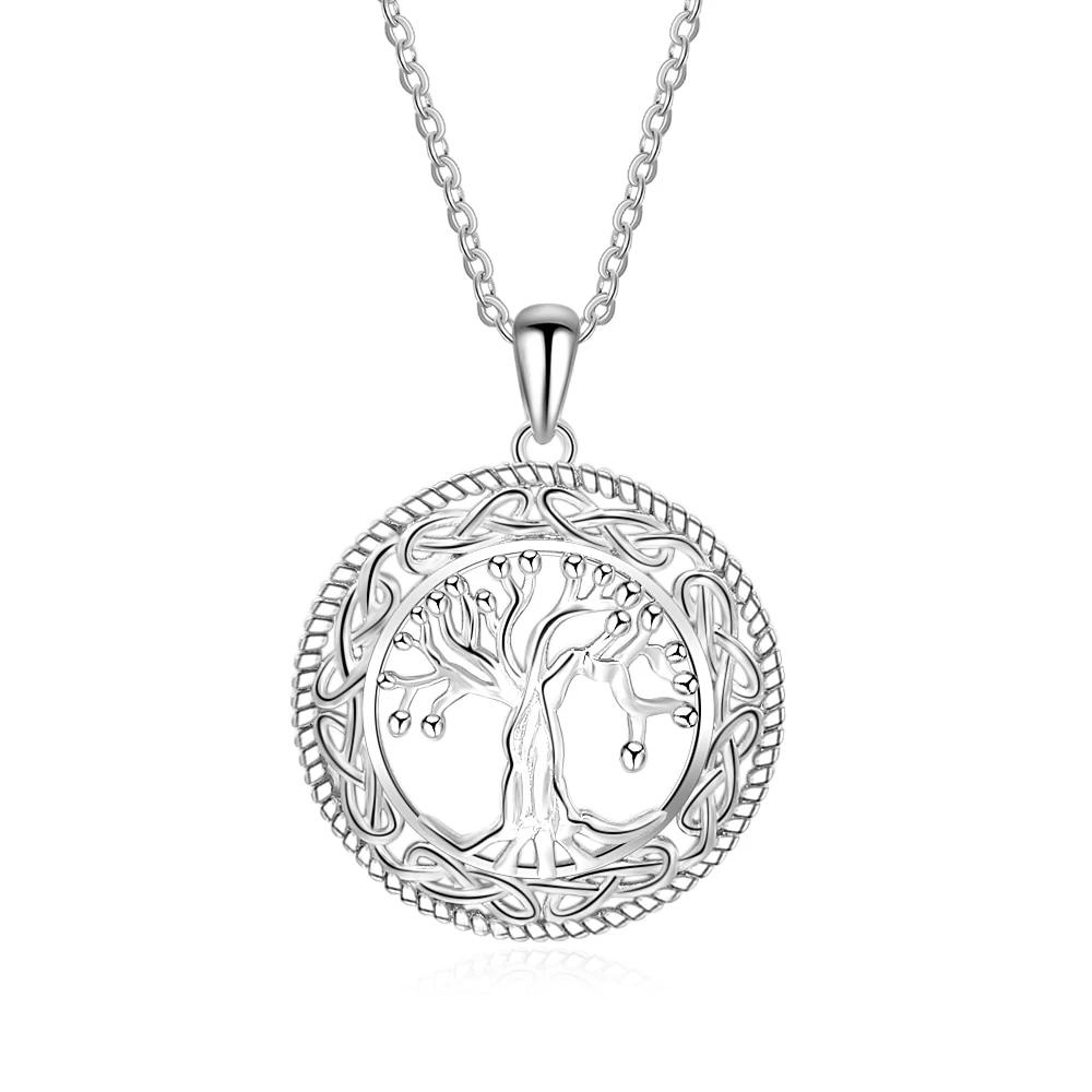 Tree of life Round Pendant Necklace for Women, Trendy Jewelry Gift for Mother