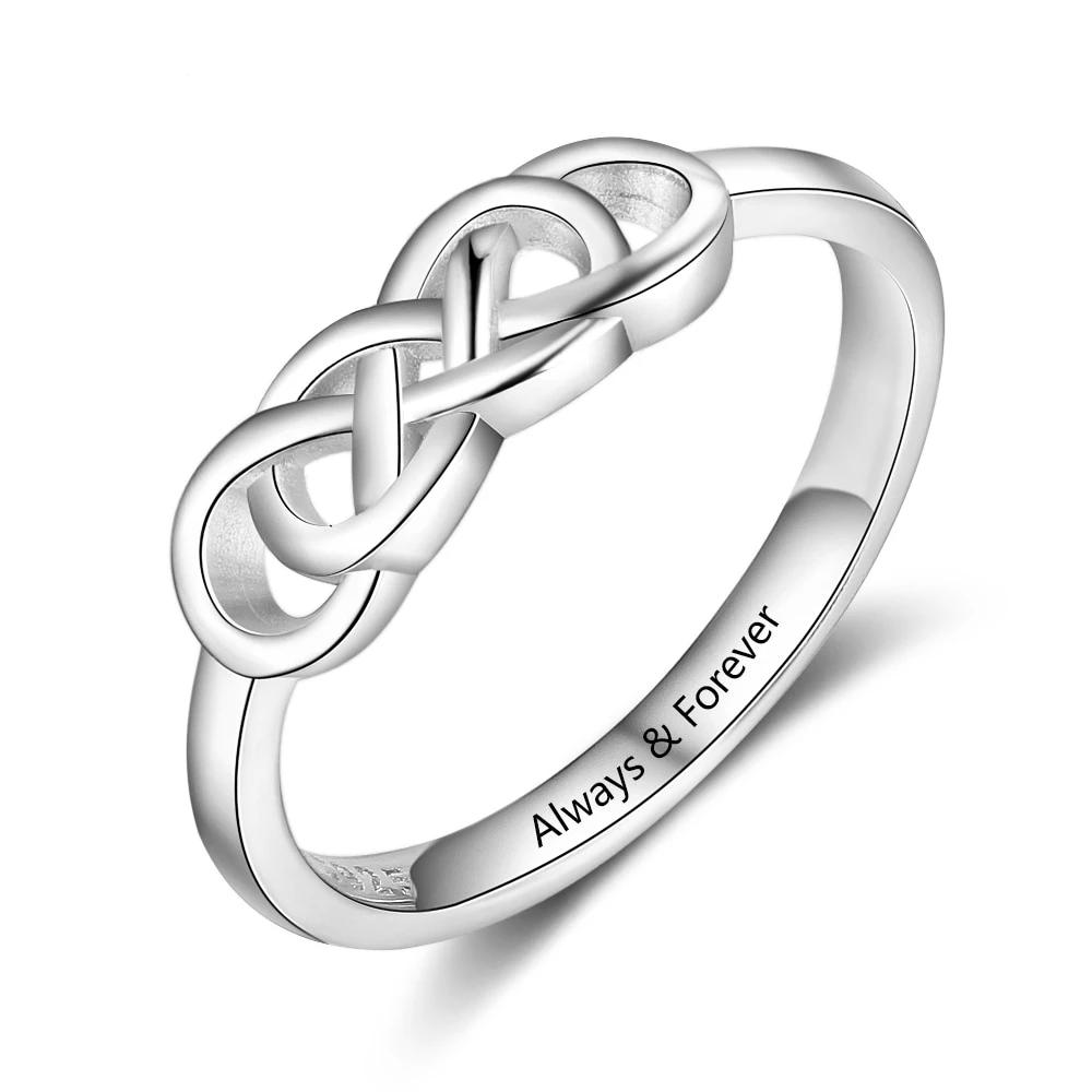 Personalized Copper Engraved Names Rings for Women – Braided Knot – Fashion Jewelry Gift
