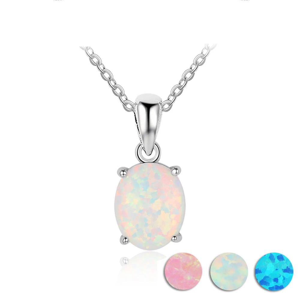 Personalized High-quality & Genuine 925 Sterling Silver Necklace for Women with Milky Opal Pendant, Wedding Gift for Girls