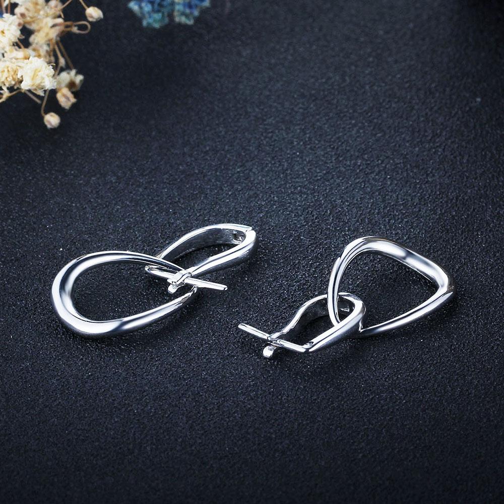 Irregular Shape Hollow Design Hoop Earrings For Women Fashion Rhodium Plated Jewelry Party Gift