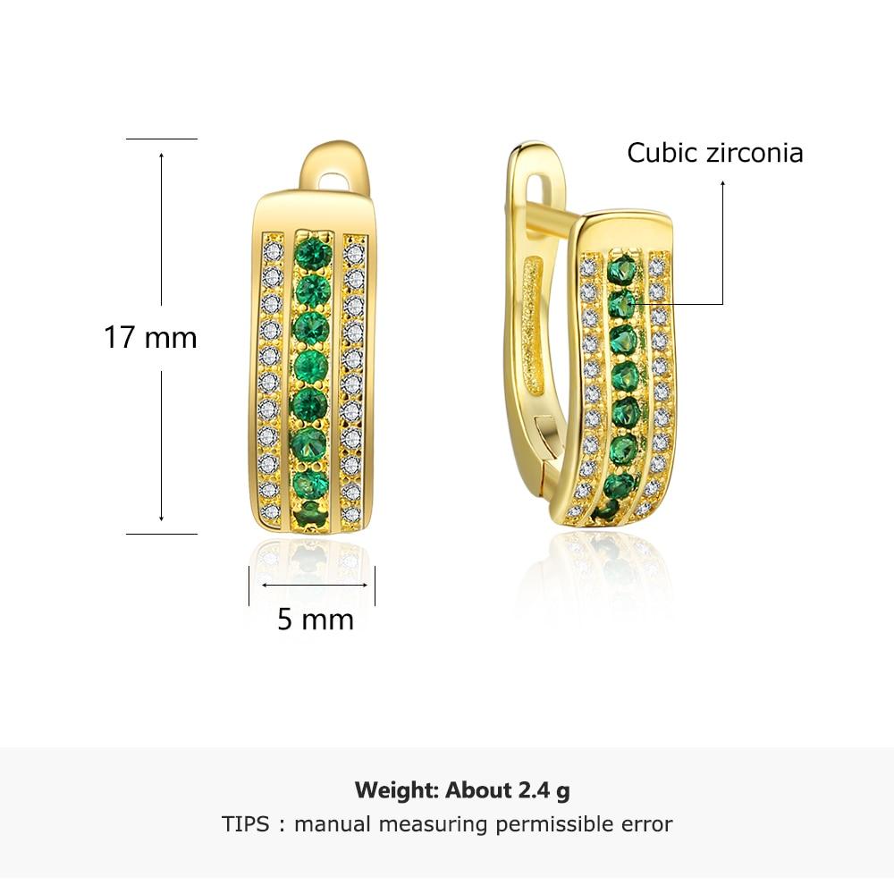 Gold Copper Charm Hoop Earrings with Cubic Zirconia Stones, Trendy Fashion Jewelry for Women