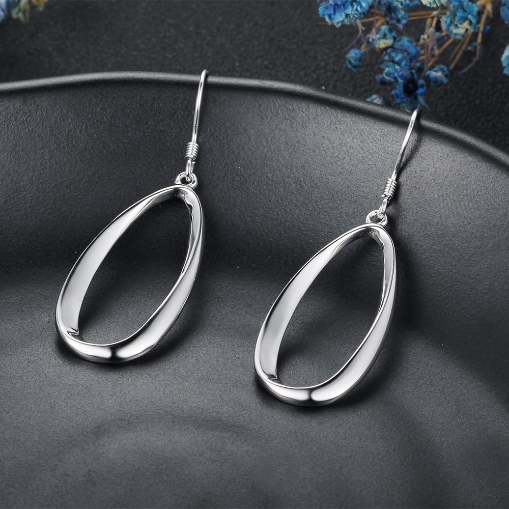 Irregular Elliptical Hollow Exaggerated Drop Earrings For Women 925 Sterling Silver Party Jewelry Gift
