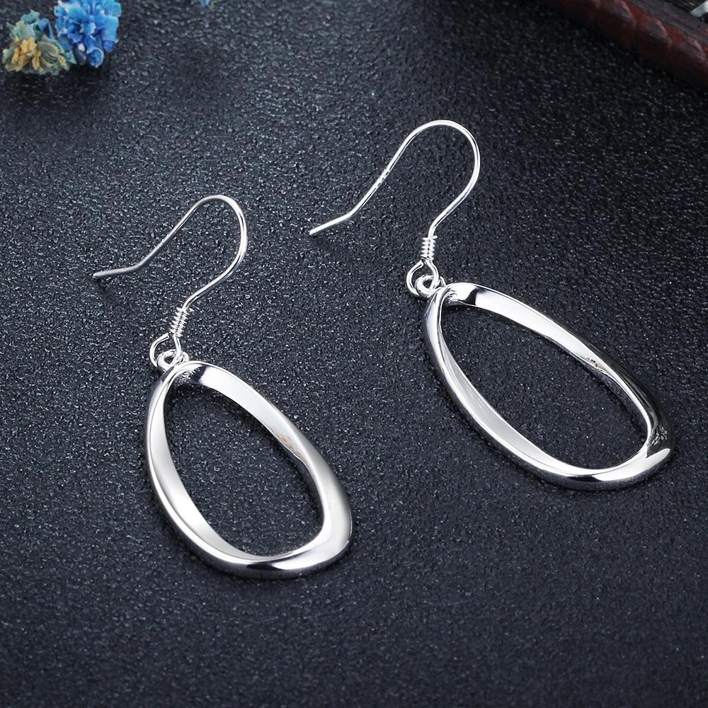 Irregular Elliptical Hollow Exaggerated Drop Earrings For Women 925 Sterling Silver Party Jewelry Gift
