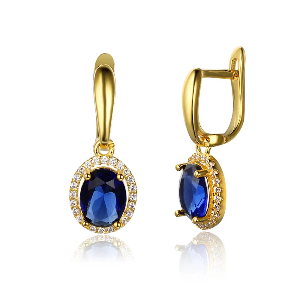 Fashion Party Jewelry Drop Earrings for Women with Blue Cubic Zirconia, Best Gift for Her