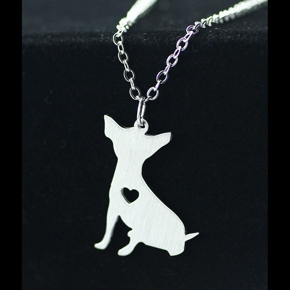 Personalized Stainless Steel Chihuahua Puppy Pendant Necklace, Engrave Name, Gift for Pet Lover