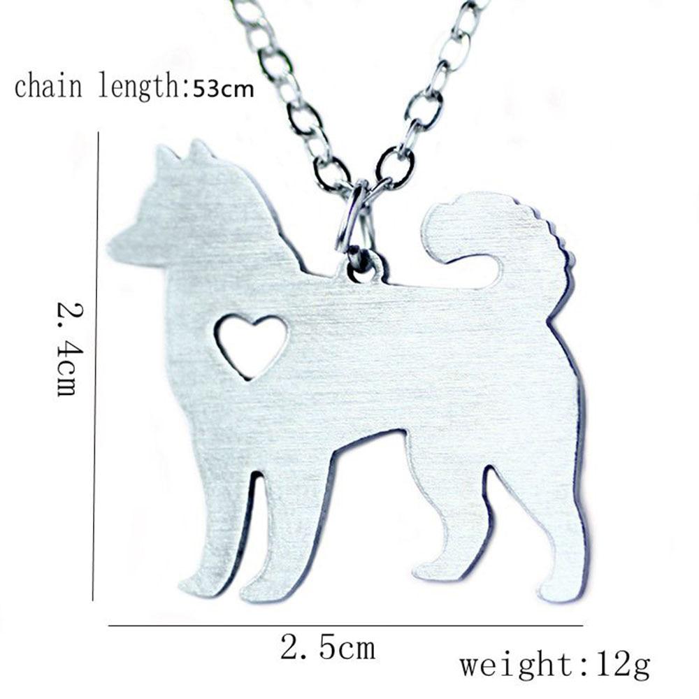 Personalized Stainless Steel Animal Necklace with Name Engraving Alaskan Malamute Pendant, Trendy Pet Lover Jewelry
