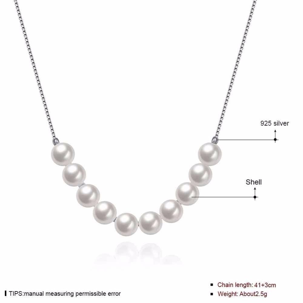 Solid 925 Sterling Silver Pendant Necklace With Simulated Pearl Fashion Party Necklaces & Pendants For Women