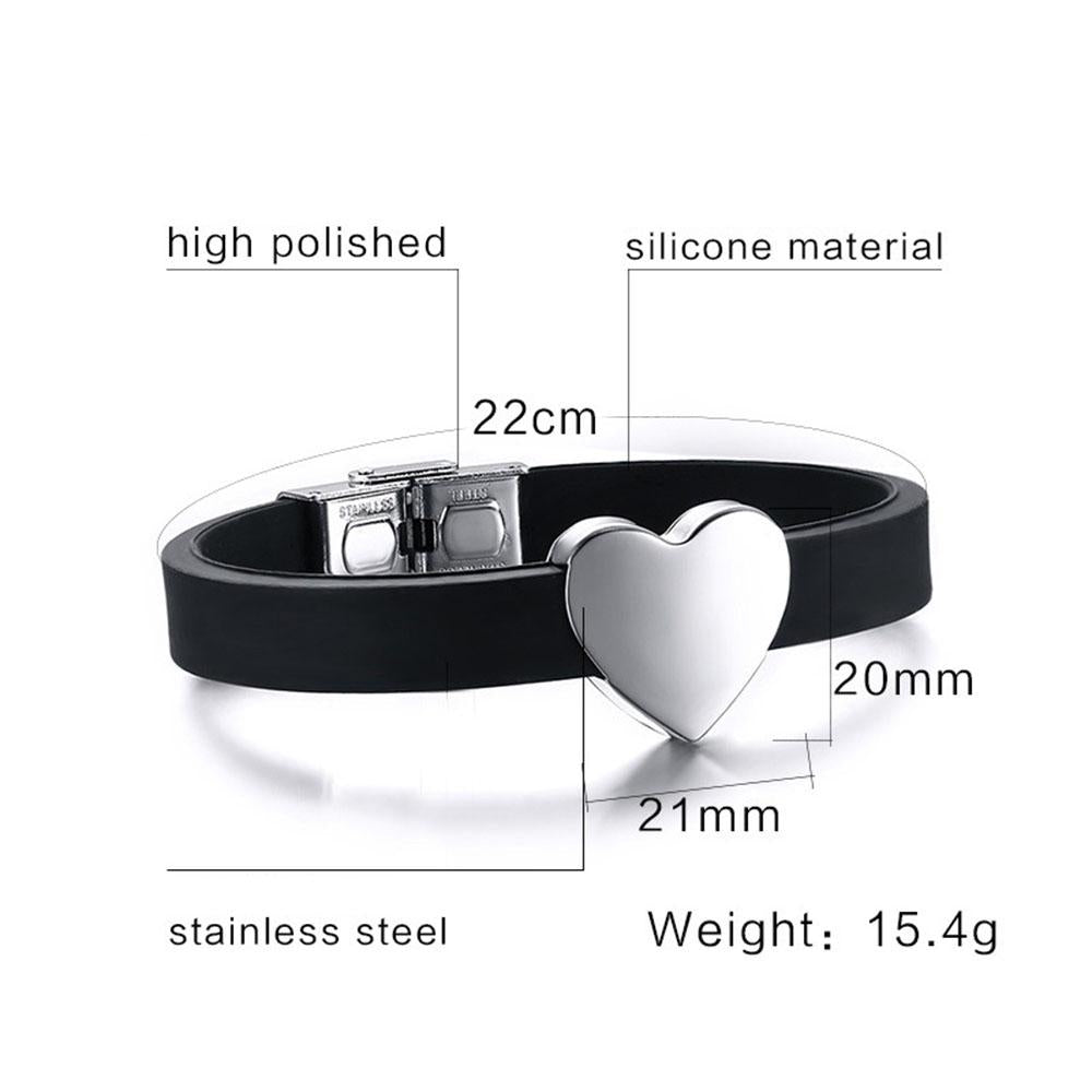 Personalized Stainless Steel Heart Shape Bracelets with Custom Name Engraving, Fashion Jewelry Bangles for Men