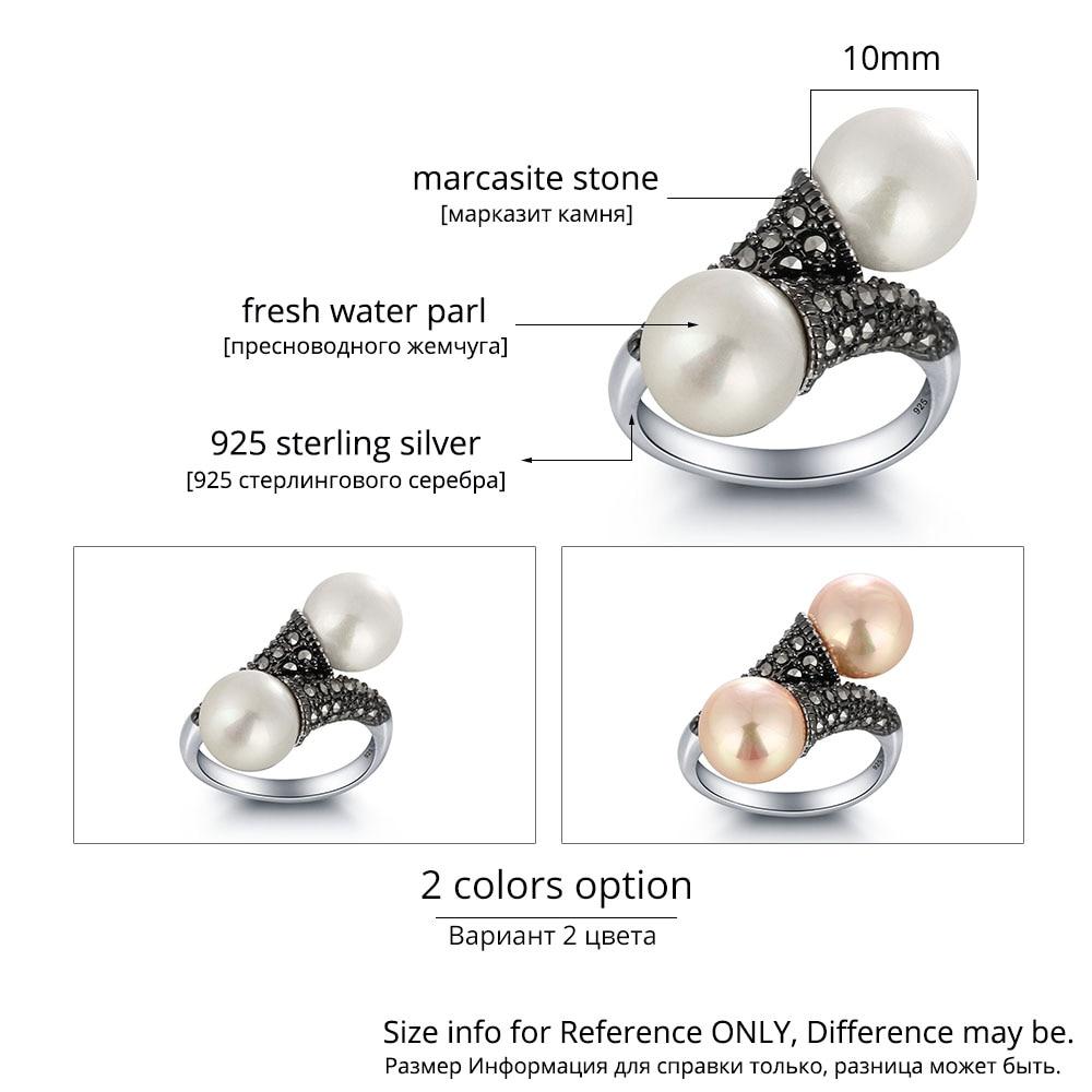 Personalized 925 Sterling Silver Mosaic Stone Simulated Pearl Rings, Fashion Jewelry for Women
