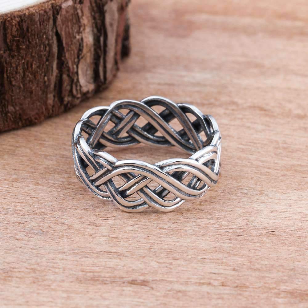 Solid 925 Sterling Silver Female Rings With 7mm Wide Lace Weaving Engagement Rings Jewelry Rings