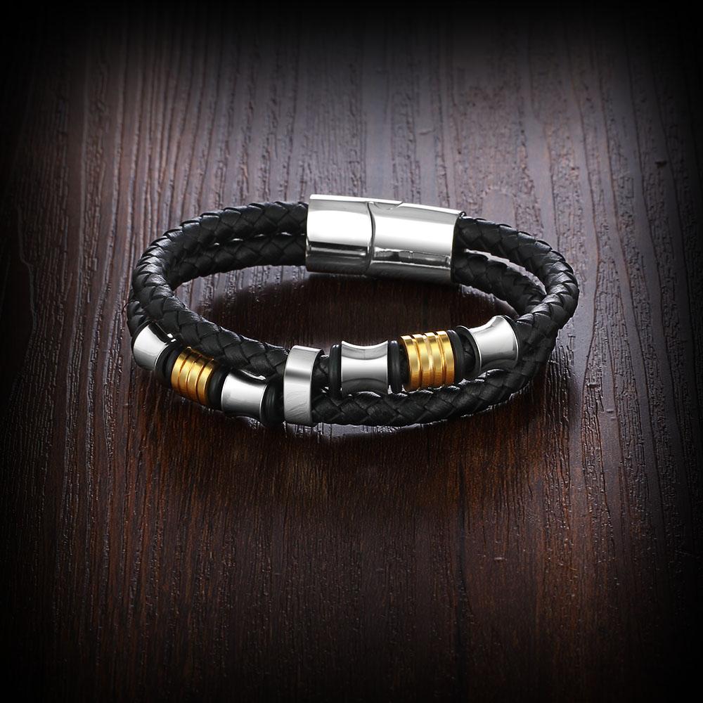 Trendy Stainless Steel Men Bracelet Wrap Wristband For Men Classic Bracelet Men Bangle Jewelry Best Man Gifts