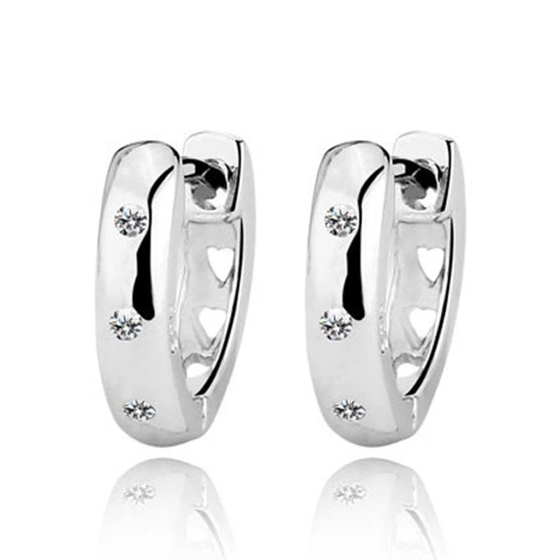 Genuine 925 Sterling Silver Jewelry Elegant Accessories Women Fashion Lady Silver Stud Earrings Buy A Gift