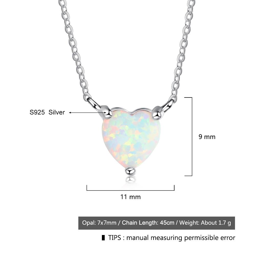 Heart Shape Milky Opal Pendant Love Necklace