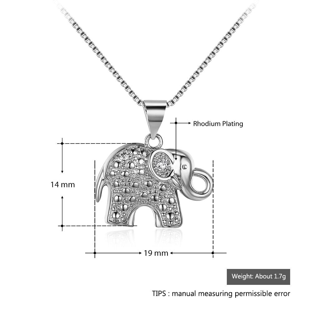 Fashion Box Chain Necklace with Elephant Shape Pendant, Party Jewelry for Women