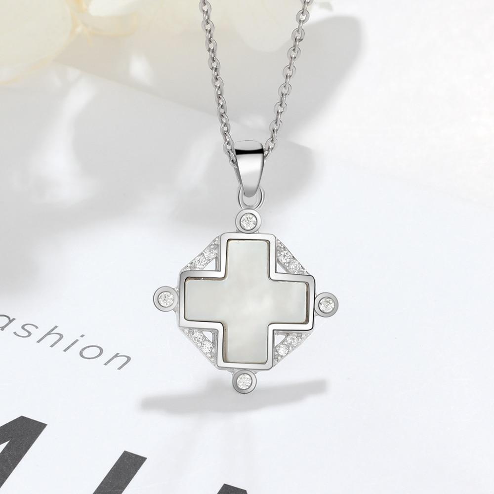 Sterling Silver For Women Cross Pearl Oysters Pendants Trendy Shell Jewelry Gift New Arrival 2018