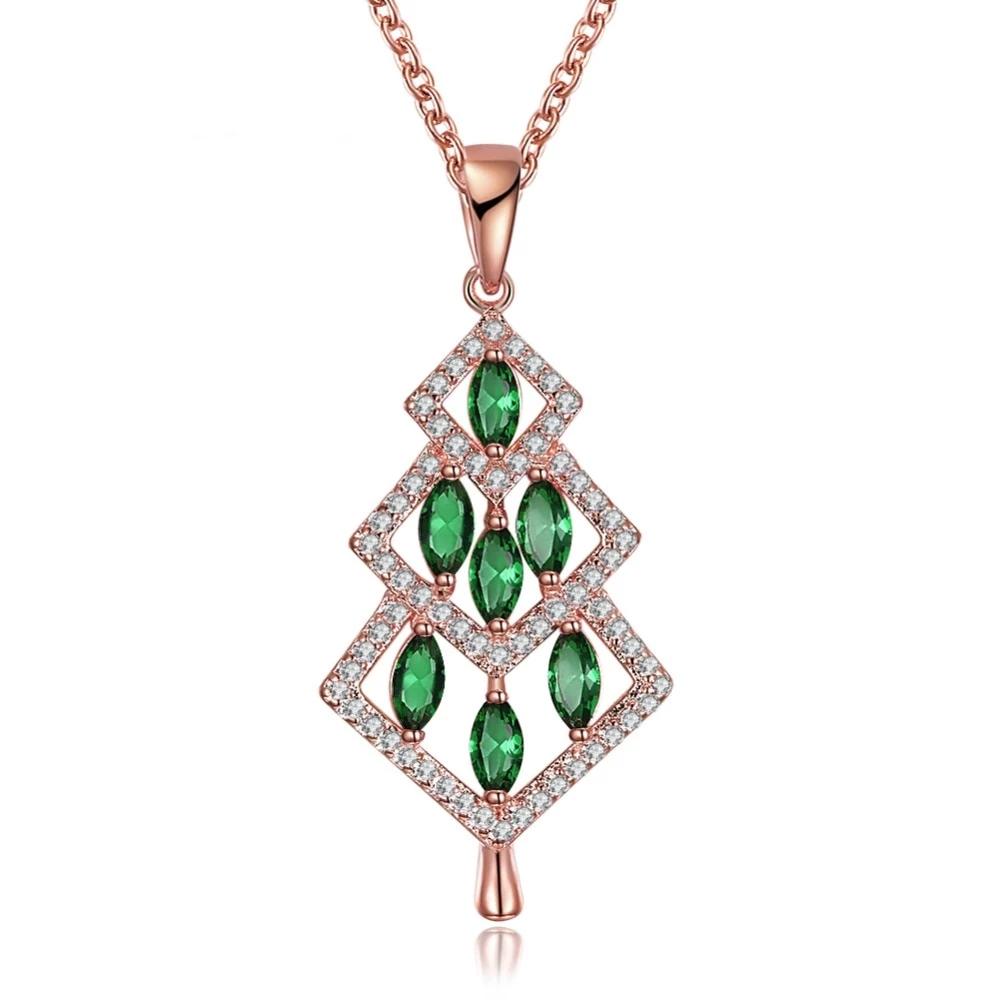 Fashion Women's jewelry Necklaces & Pendants Geometric Shape Decoration Red Zircon Trendy Link Chain