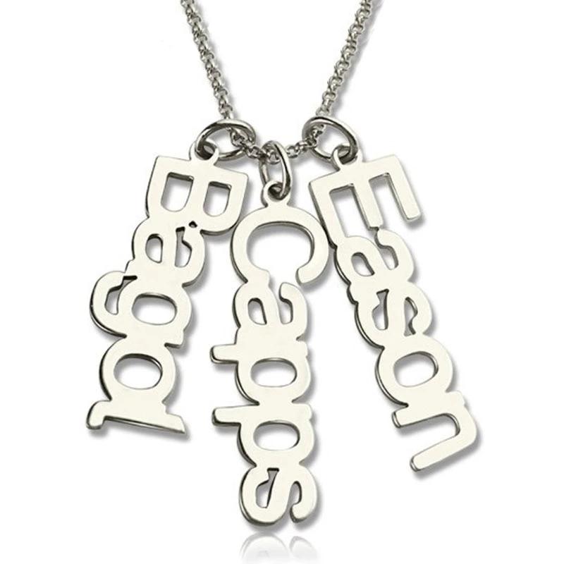 Sterling Silver 925 Personalized Necklace with Customizable Name Pendant, Trendy Jewelry Gift