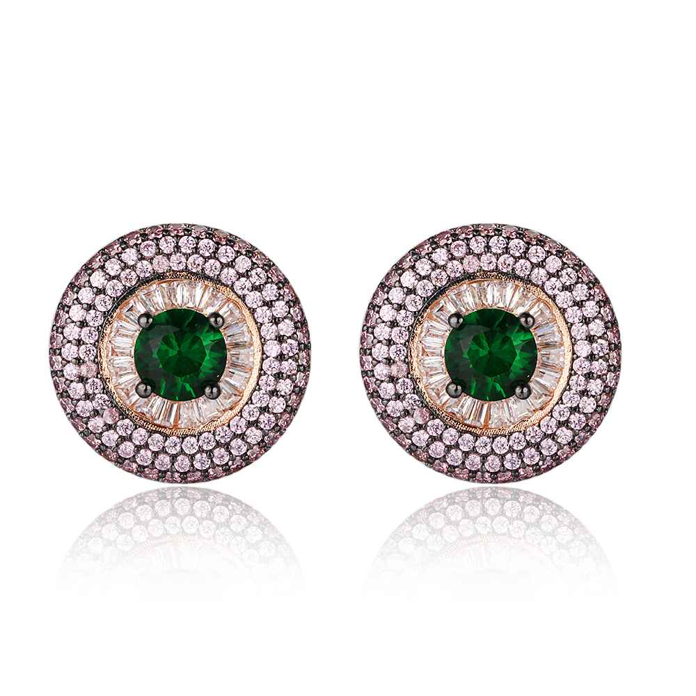 Promise 925 Silver Stud Earrings Unique Round Button Earrings For Women Jewelry Party Decoration