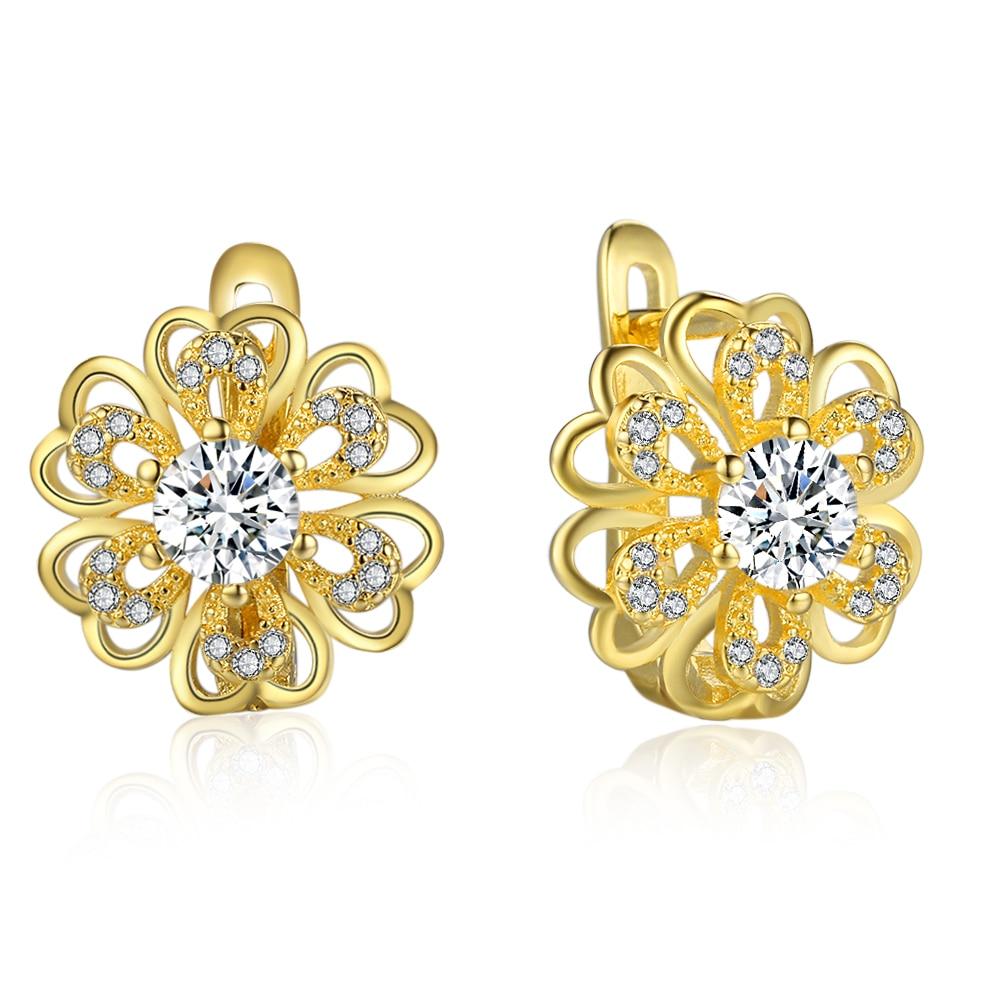 Top Popular Earrings Circle Earrings Simple Earrings Gold Flower Hoop Earrings For Women Lady Gift