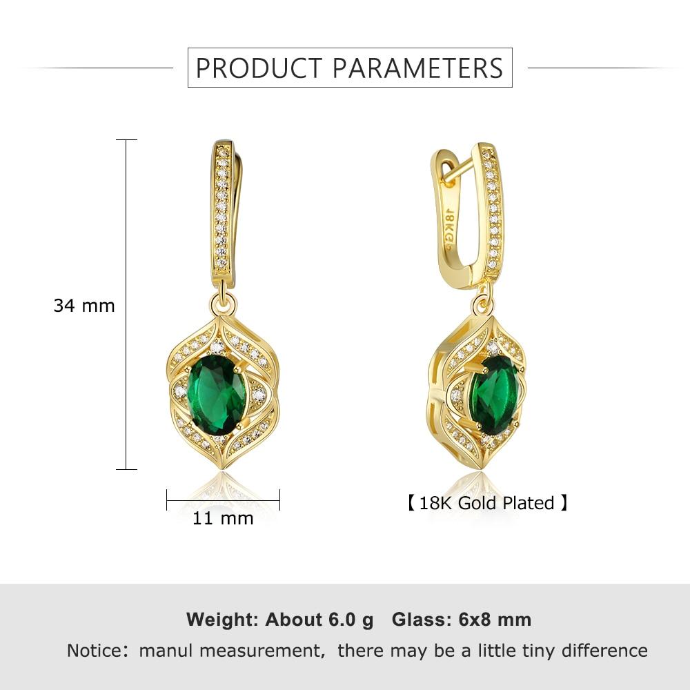 Trendy Green Cubic Zirconia Dangle Drop Earrings. Classic Jewelry for Women
