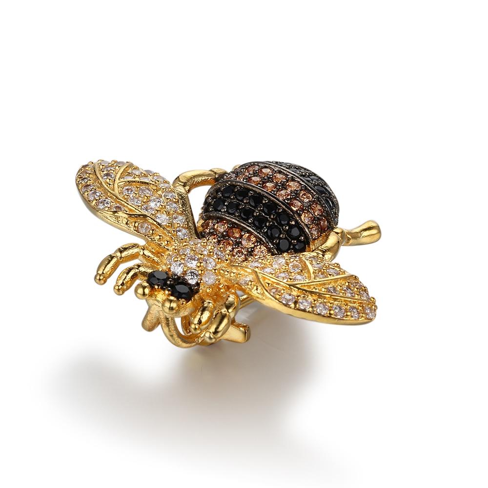 Cute Trendy Honey Bee Brooches for Women, Insect Shape Pins with Crystals, Badges for Female Clothes & Other Accessories