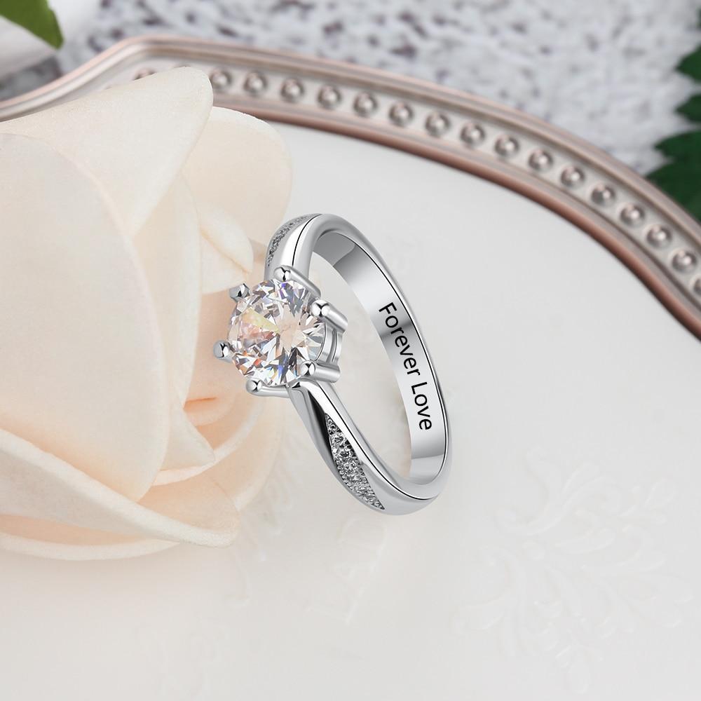 Personalized 925 Sterling Silver Rings - Classic Wedding Ring - Gifts for Women