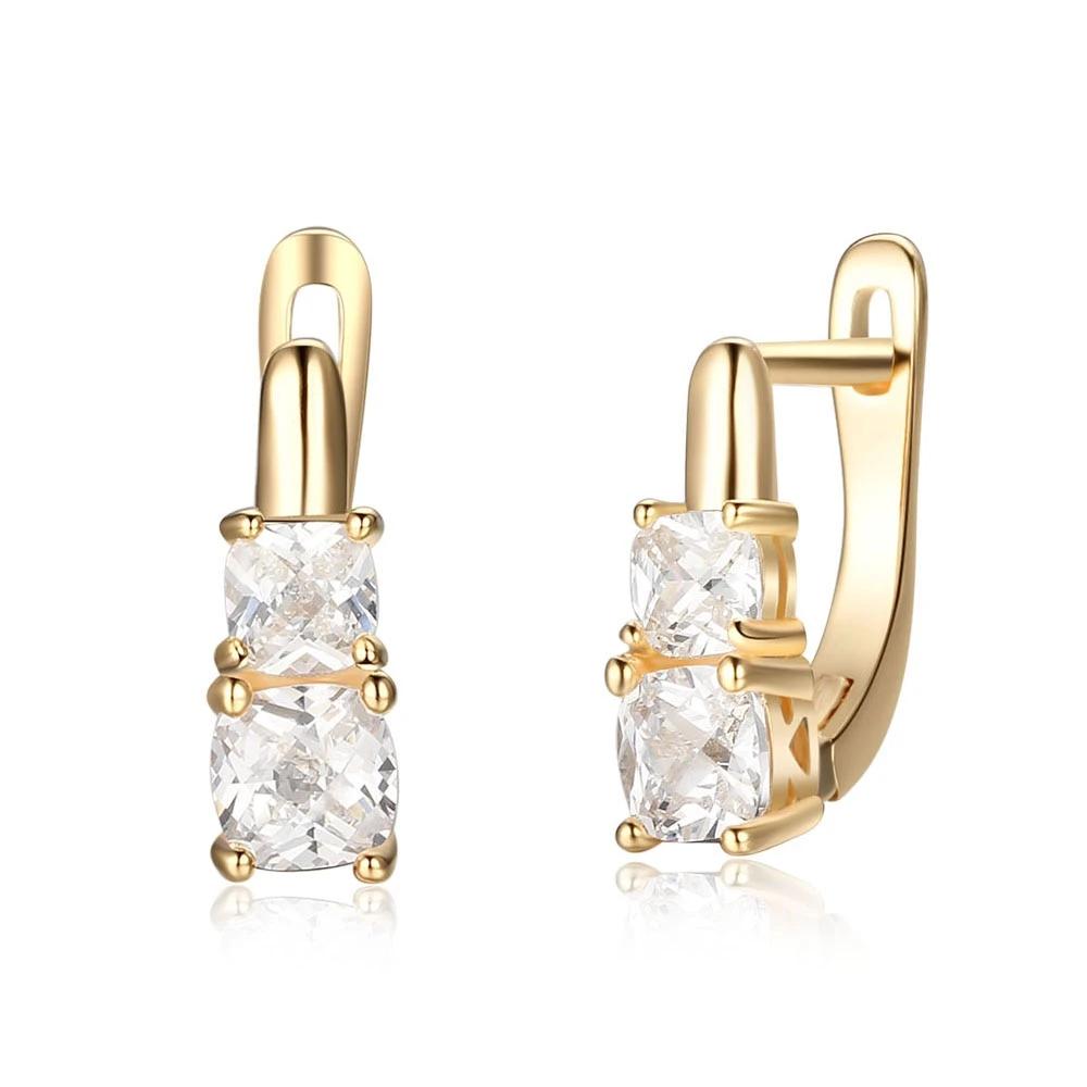 Fashion Hoop Earring Gold Color Round Cubic Zirconia Earrings For Women Gift Ideas for Women